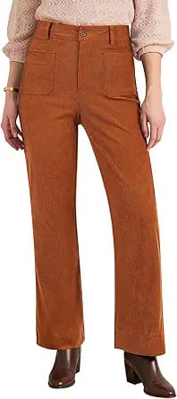 High Waisted Wide Leg Corduroy Pants (Rust)