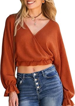 Womens V Neck Crop Tops