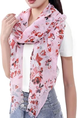 Lightweight Floral Scarf for Women