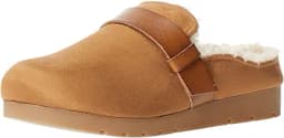 Backless Shearling Memory Foam Mules (Tan)