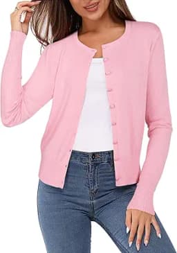 Button Down Soft Knit Cardigan (Pink)