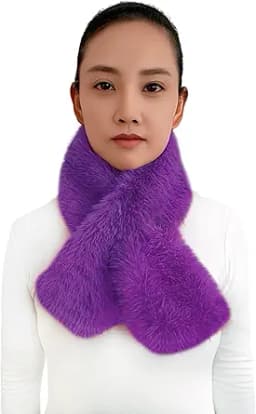 Long Pile Faux Fur Pull-Through Scarf