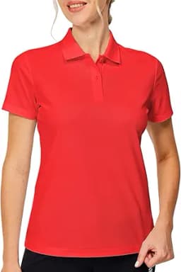 Casei Womens Polo Shirts Golf Shirts Quick Dry Moisture Wicking Black and White Polo Shirt