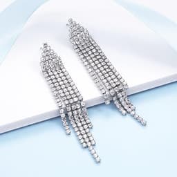 Chandelier Tassel Dangle Crystal Drop Earrings