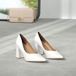 High Chunky Block Heels (White)