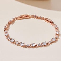 Gold Plated 3mm Cubic Zirconia Classic Adjustable Tennis Bracelet
