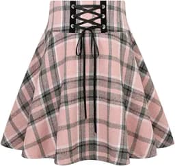 High Waist Plaid Mini Skirt