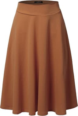 High Waist Flare A-Line Midi Skirt