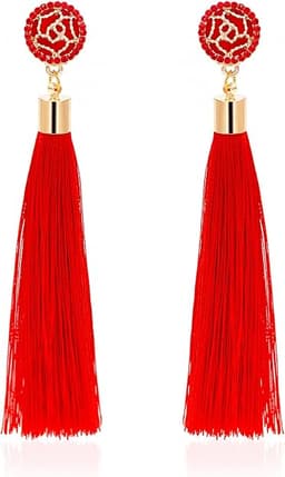 Tassel Earrings (Red)