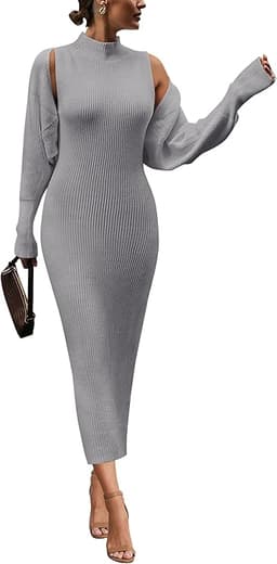 2 Piece Outfits Knit Sweater Dress
