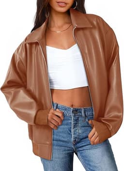 Oversized Faux Leather Jacket