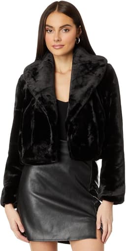 Faux Fur Jacket (Black)