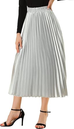 Women Pleated Skirt Midi Length