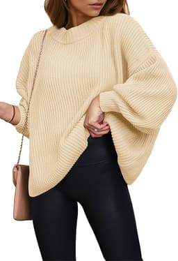 Womens Sweaters Fall 2025 Oversized Chunky Knitted Pullover