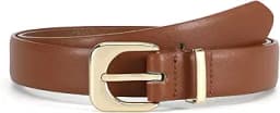 Faux Leather Waist Belt with Gold Buckle