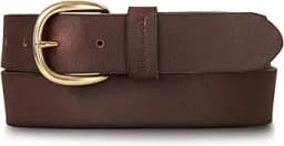 Leather Belt with Metal Buckle (Brown)