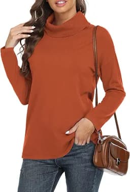 VIISHOW Women\'s Turtleneck Sweater Long Sleeve Cozy Warm Sweater Casual Lightweight Soft Pullover Jumper Tops