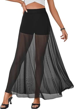Sheer Mesh Maxi Skirt