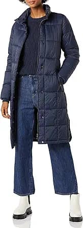 Lightweight Quilted Puffer Winter Coat (Navy)