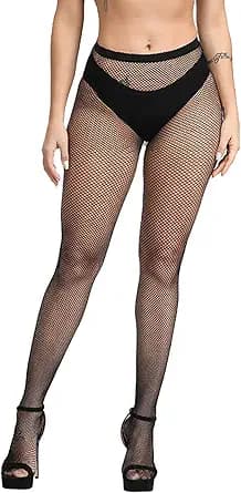 Confonze Fishnet Stockings Womens High Waist Tights Sexy Sheer Mesh Pantyhose