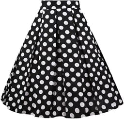 Women's Pleated Vintage Polka Dot Skirt