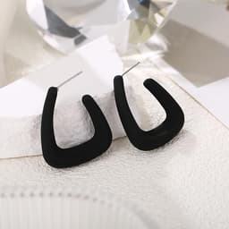 Huggie Hoop Statement Earrings (Black)