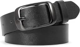 Leather Belt with Metal Buckle