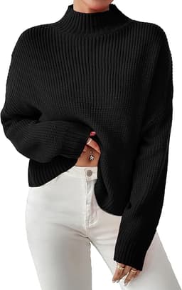 Cropped Mock Neck Sweater