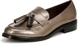 Metallic Slip-On Loafer Flats (Silver)
