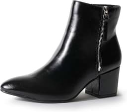 Low Block Heel Zip Up Boot