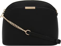 Faux Leather Small Dome Crossbody Bag