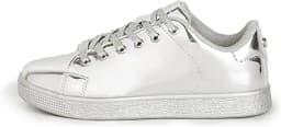 Glitter Sparkly Lace-Up Fashion Sneakers (Silver)