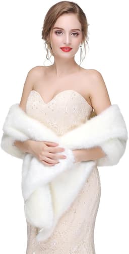 White Faux Fur Wrap
