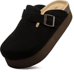 Suede Clogs Cork Footbed Sandals