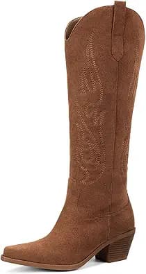 Knee High Pointed Toe Cowboy Boots