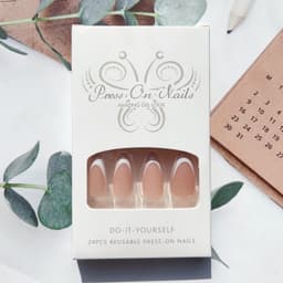 Almond French Tip Press on Nails