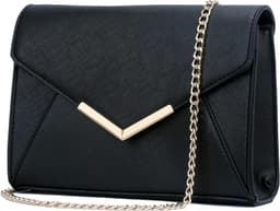 Women Elegant Faux Leather Evening Envelope Clutch