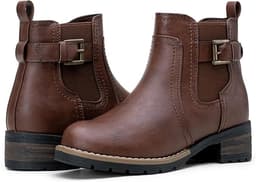 Jeossy Women\'s 9006 Ankle Boots Short Chelsea Booties for Women Low Heel with Zip