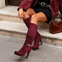 Women's Knee High Platform Heel Boots