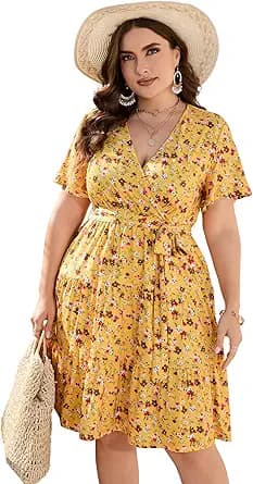 V Neck Wrap Midi Dress