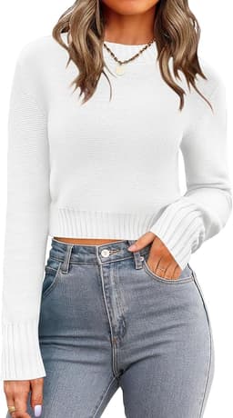 Fall Crewneck Cropped Sweater