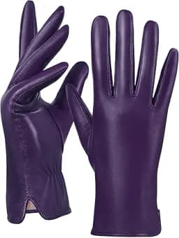 GSG Chrome-free Leather Gloves for Women Warm Cashmere/Fleece Lined Touch screen Nappa Lambskin Driving Gloves