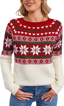 Knitted Fair Isle Print Retro Sweater