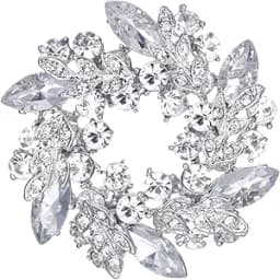 Austrian Crystal Flower Wreath Brooch Pin