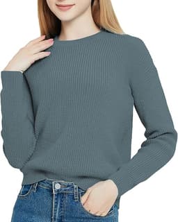 Solid Long Sleeve Crew Neck