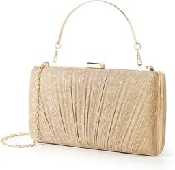 Gold Pleated Evening Clutch