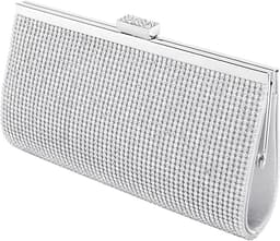 Rhinestone Sparkly Clutch Purse (Silver)