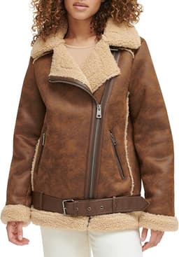 Faux Shearling Moto