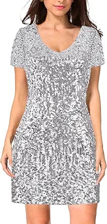 Silver Sequin Mini Dress