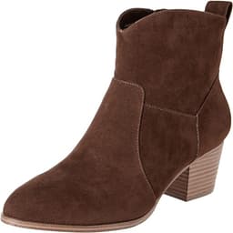 Western Ankle Boots with Stacked Heel